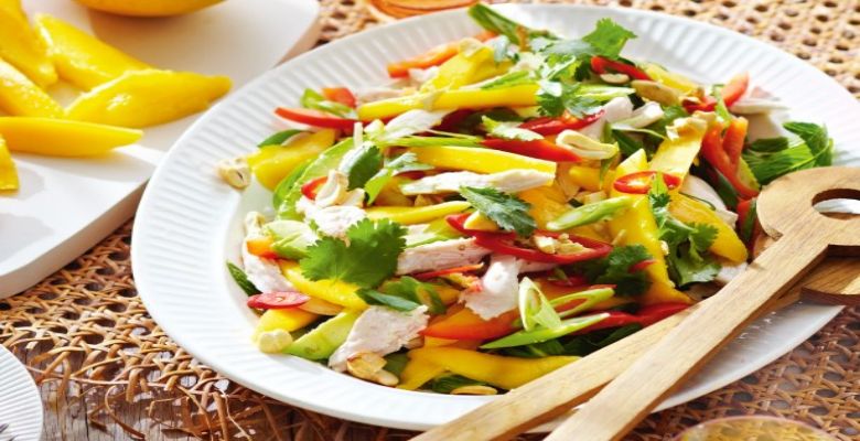 coconut-poached-chicken-and-mango-salad-recipe