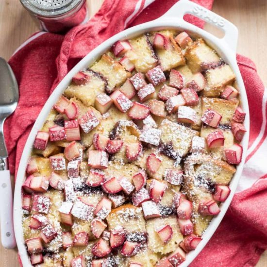 Rhubarb Bread & Butter Pudding The Leaf Store