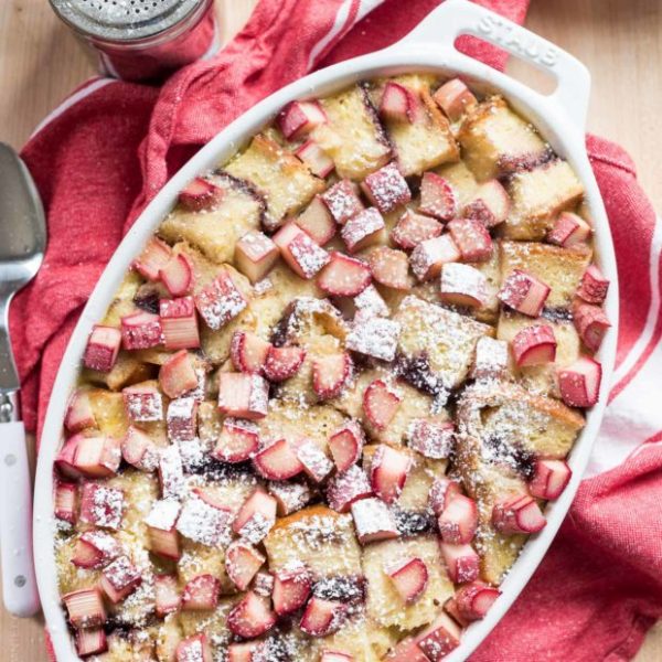 Rhubarb Bread & Butter Pudding The Leaf Store