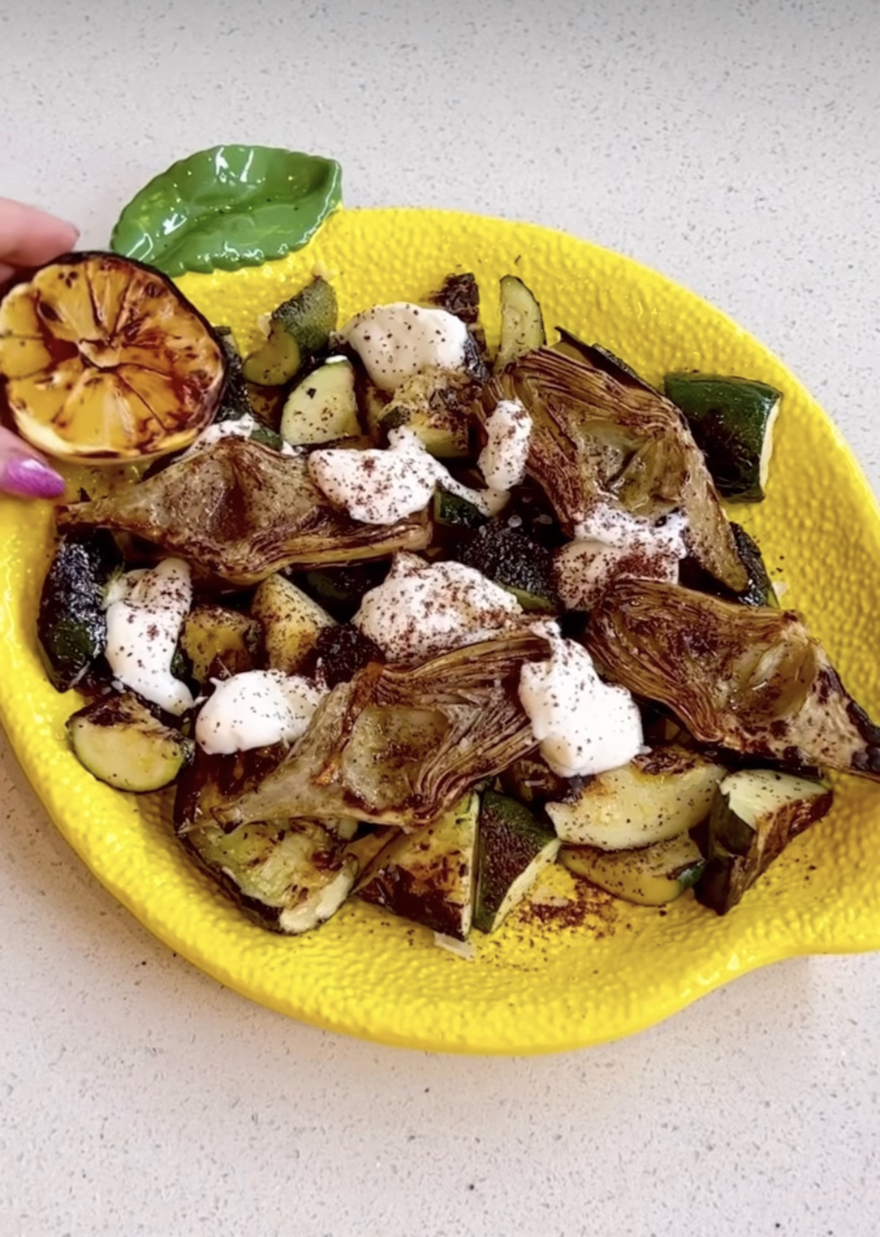 SMASHED ZUCCHINI & GRILLED ARTICHOKE | The Leaf Store